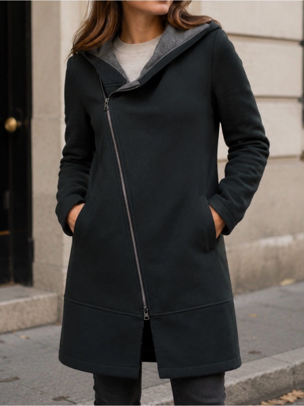 Betsey Johnson Dark Green Hooded Trench Coat
